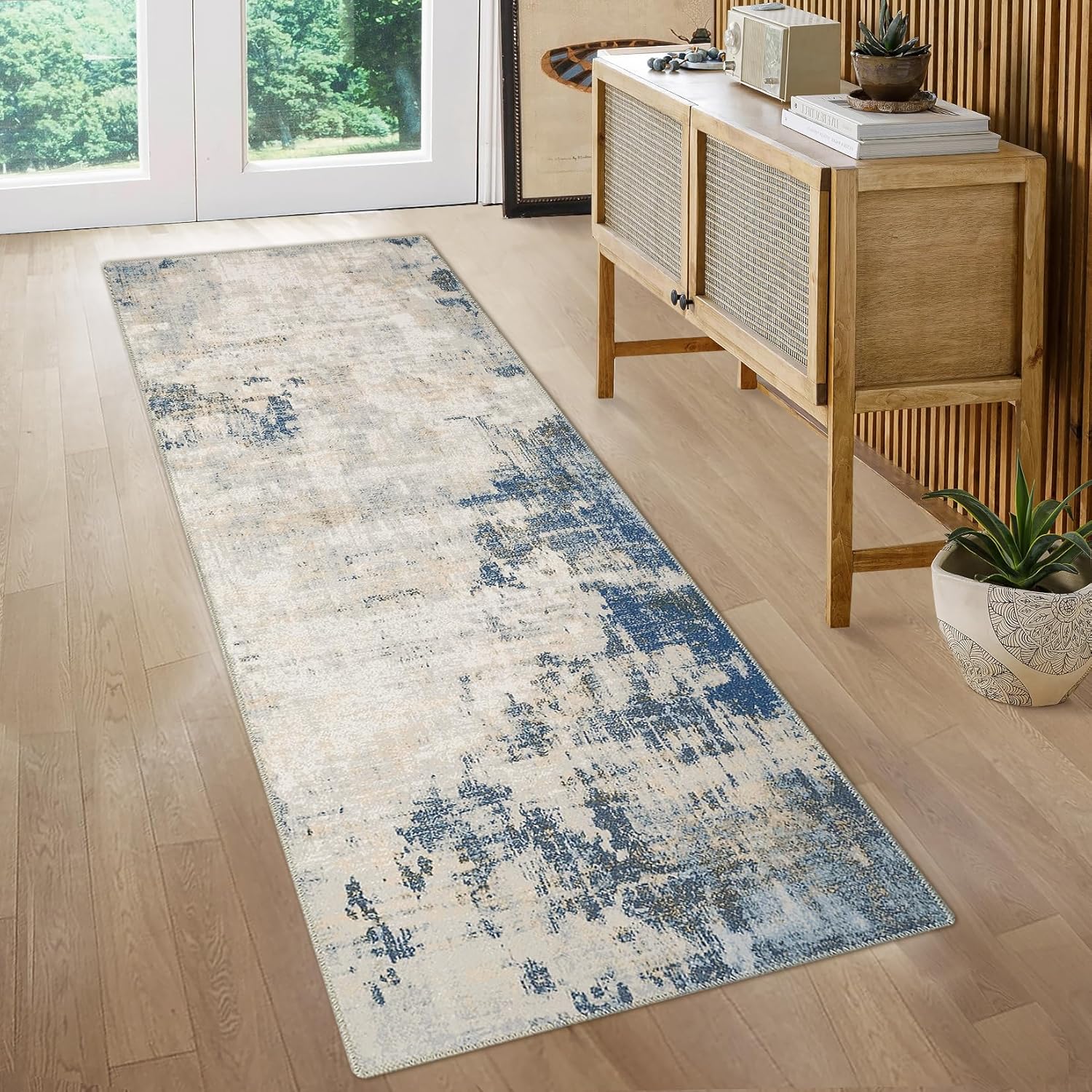 Zacoo Alfombra de pasillo de 6 pies, antideslizante, lavable, oriental,...