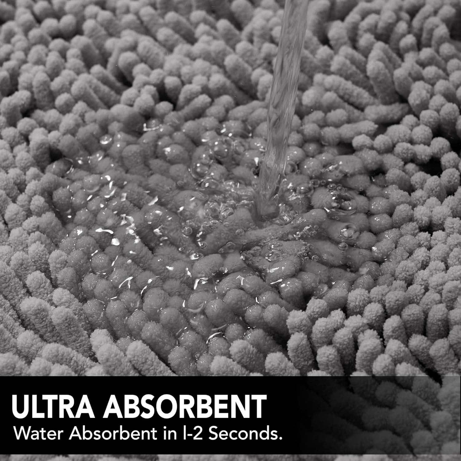 Deconovo Alfombrillas de baño de chenilla, microfibra suave y absorbente,...