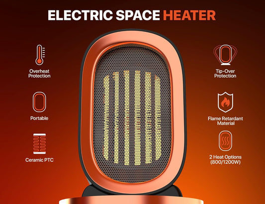 Calentador de espacio de cerámica para uso en interiores, protección contra...