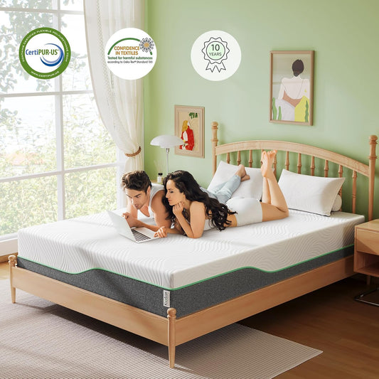 Colchón tamaño matrimonial de espuma viscoelástica de gel refrescante de 10