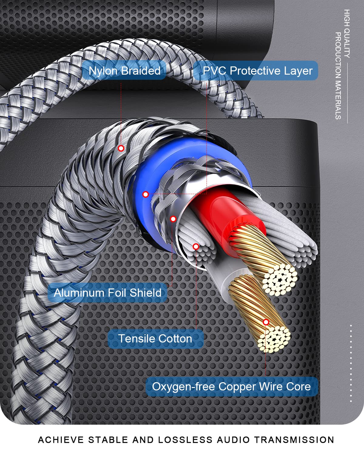 Cable XLR a 0.138 in, cable de micrófono de 10 pies3 M, desequilibrado de 18 de...