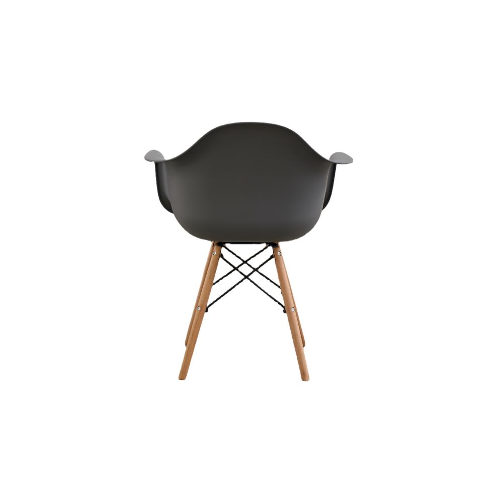 Silla Eymos, Color Gris Oscuro, Con espaldar y patas en Madera X4