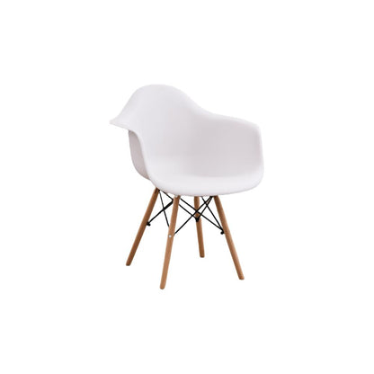 Silla Delia, Color Blanco, Con espaldar y patas en Madera
