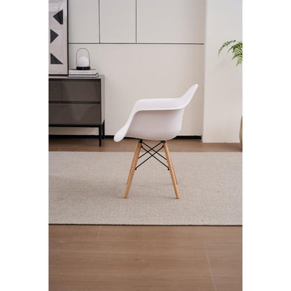 Silla Delia, Color Blanco, Con espaldar y patas en Madera