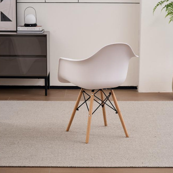 Set de 2 Sillas Eymos, Color Blanco, con Espaldar y Patas en Madera