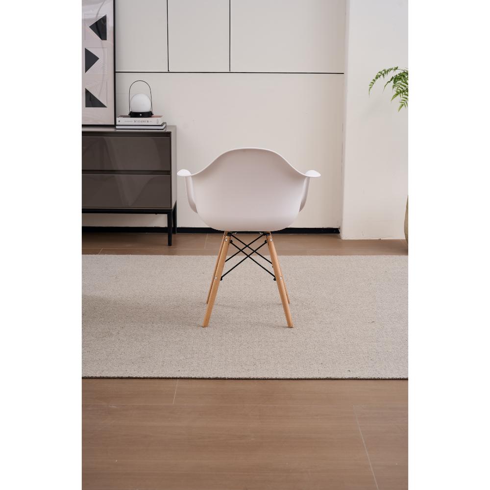 Silla Eymos, Color Blanco, Con Espaldar y Patas en Madera X2
