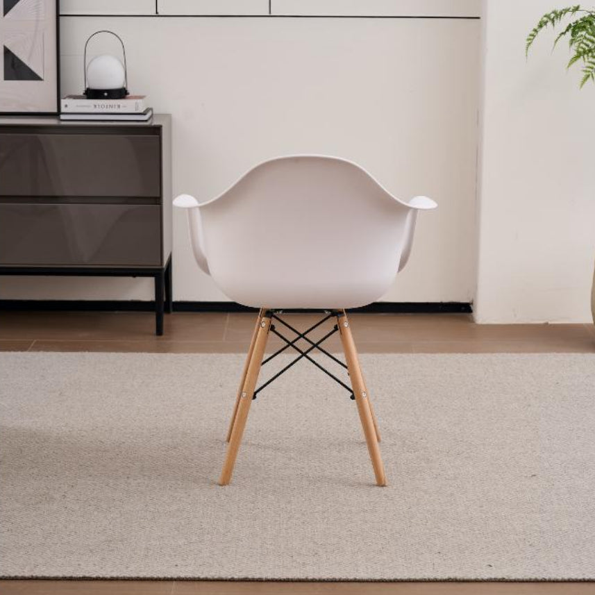 Set de 2 Sillas Eymos, Color Blanco, con Espaldar y Patas en Madera