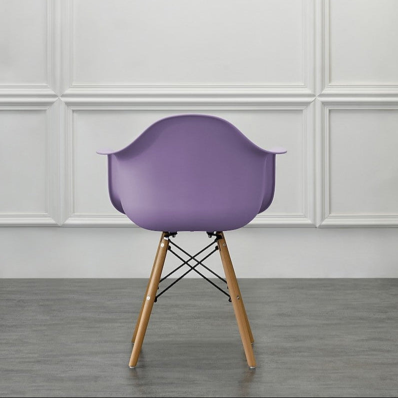 Silla Eymos , Color Lila, con Espaldar y Patas en Madera