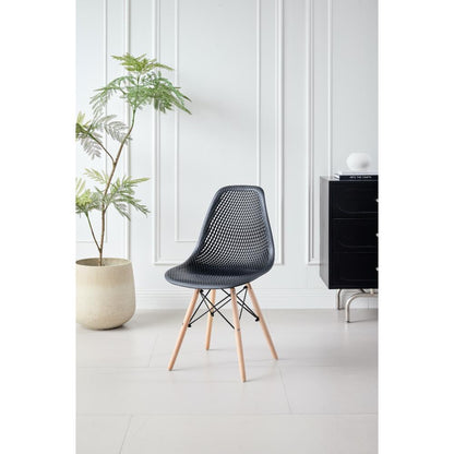 Silla Marcus, Color Negro, Con espaldar y patas en Madera