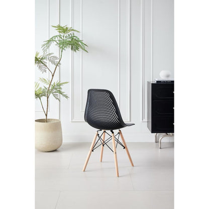 Silla Marcus, Color Negro, Con espaldar y patas en Madera
