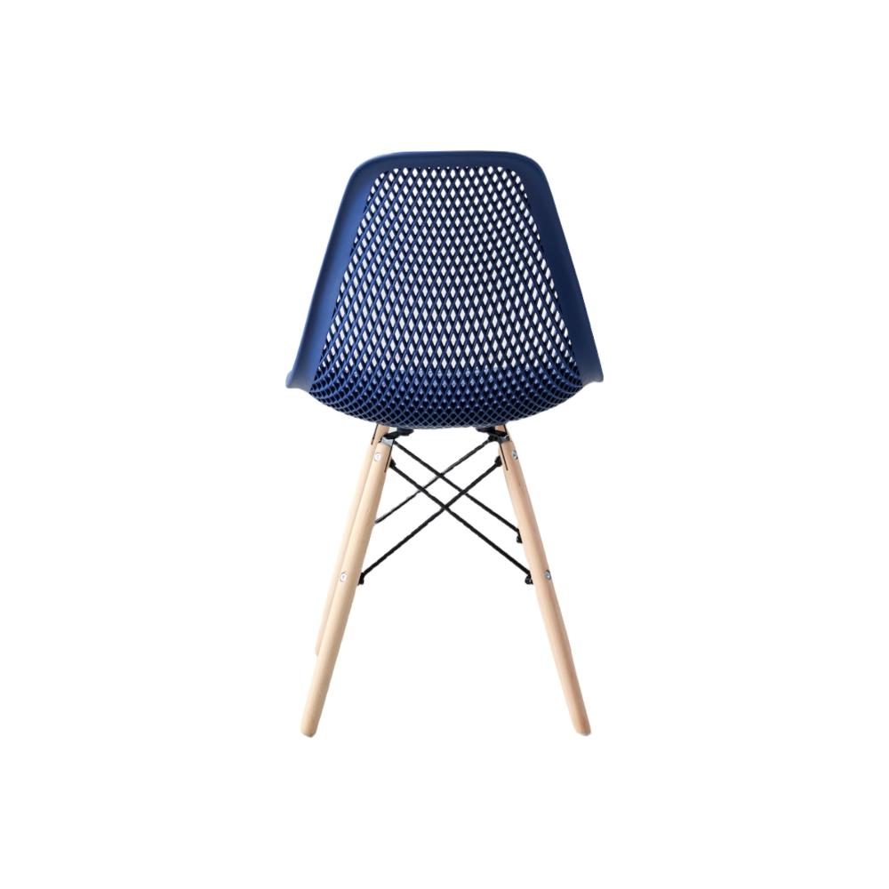 Silla Aira, Color Azul, Con espaldar y patas en Madera