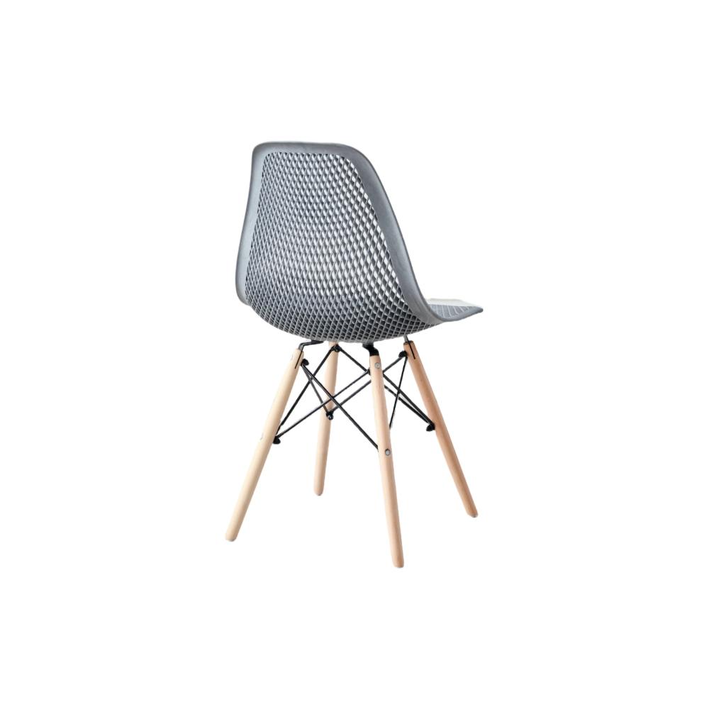 Silla Marcus, Color Gris Oscuro, Con espaldar y patas en Madera
