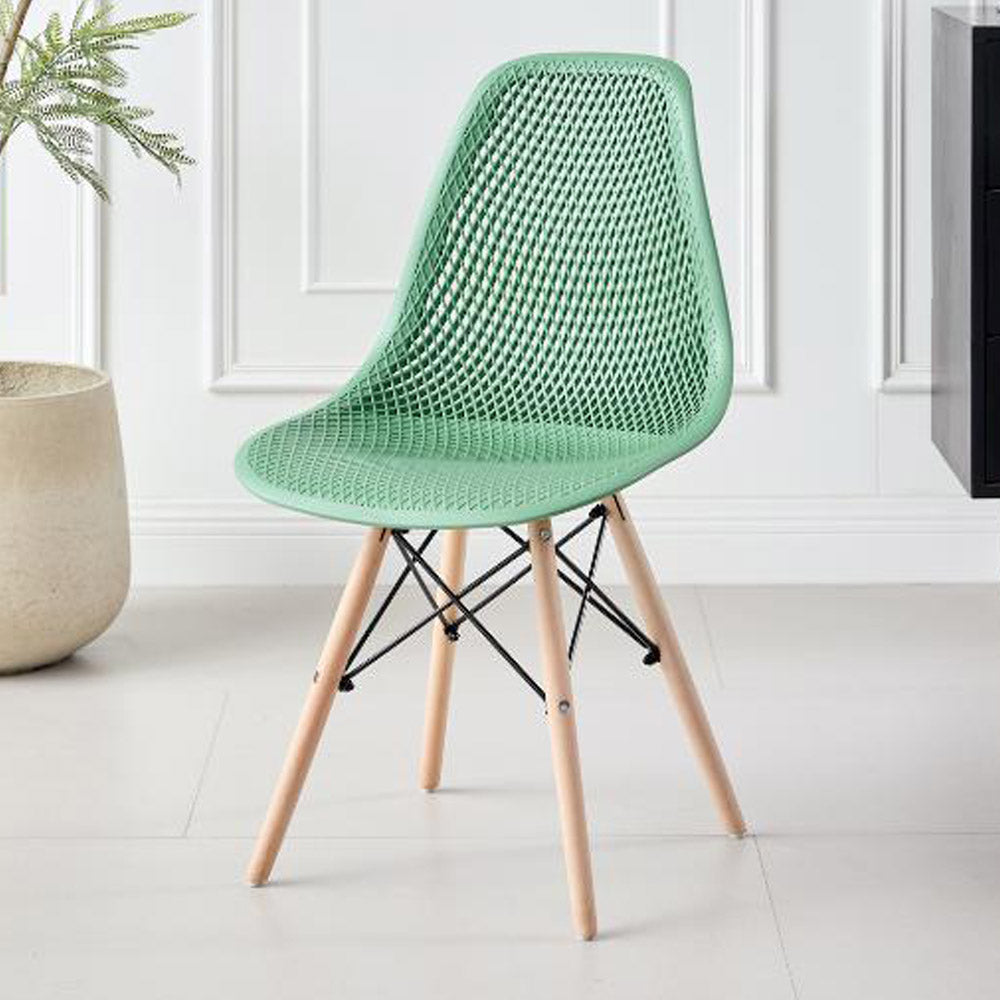 Silla Marcus, Color Verde Oliva, Con espaldar y patas en Madera