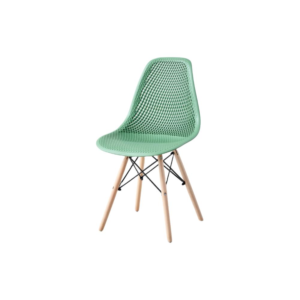 Silla Marcus, Color Verde Oliva, Con espaldar y patas en Madera