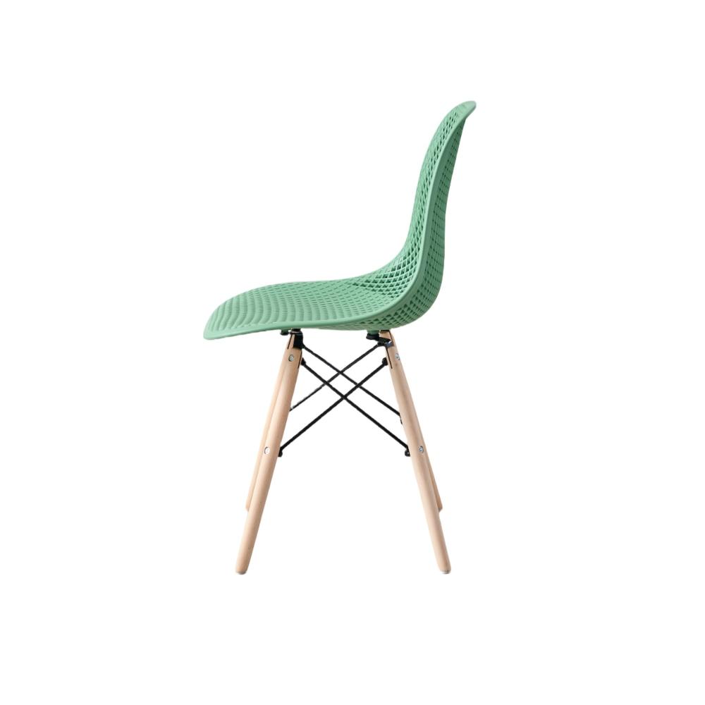 Silla Marcus, Color Verde Oliva, Con espaldar y patas en Madera