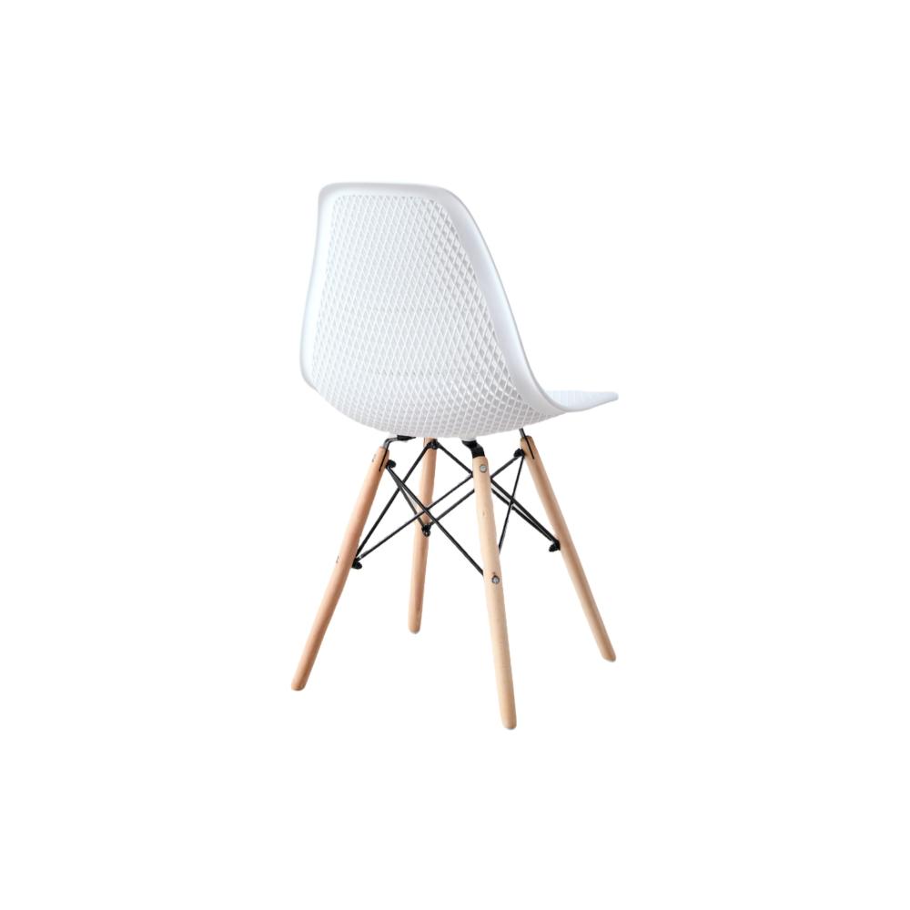 Silla Aira, Color Blanco, Con espaldar y patas en Madera X4