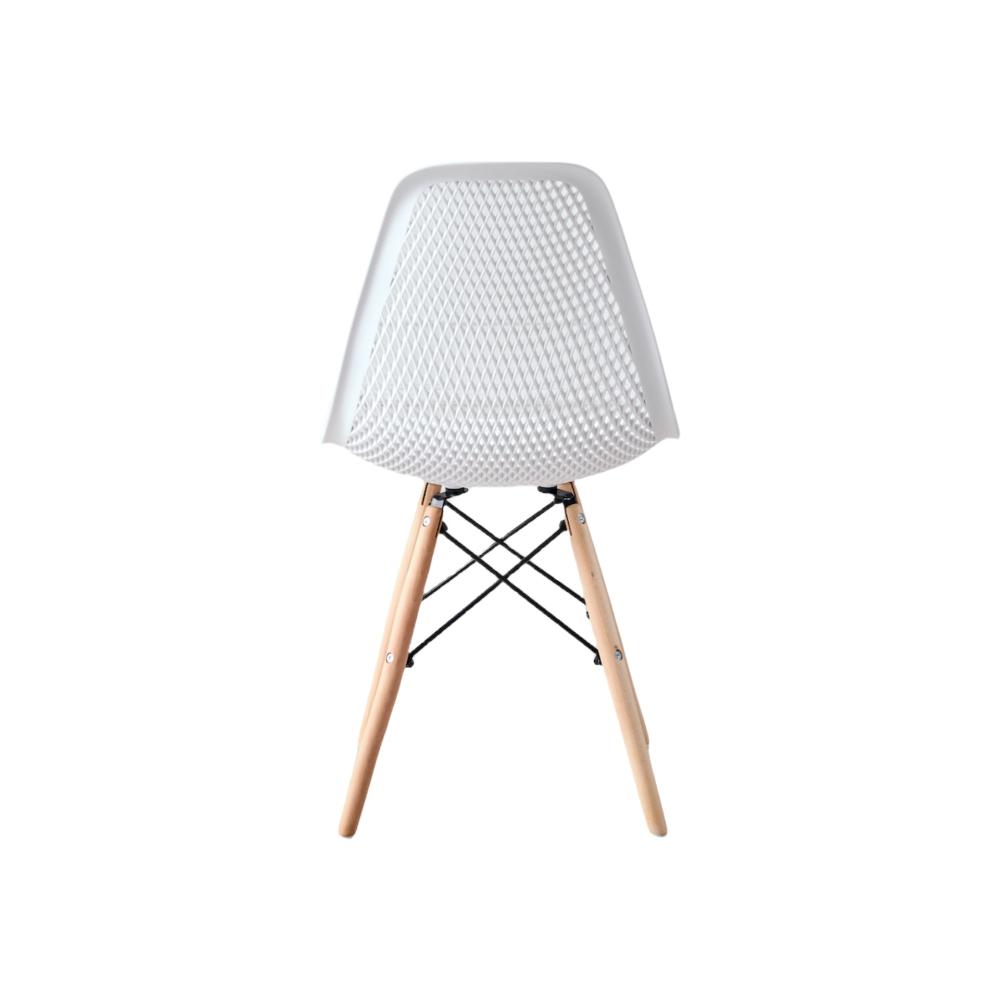 Silla Aira, Color Blanco, Con espaldar y patas en Madera X4