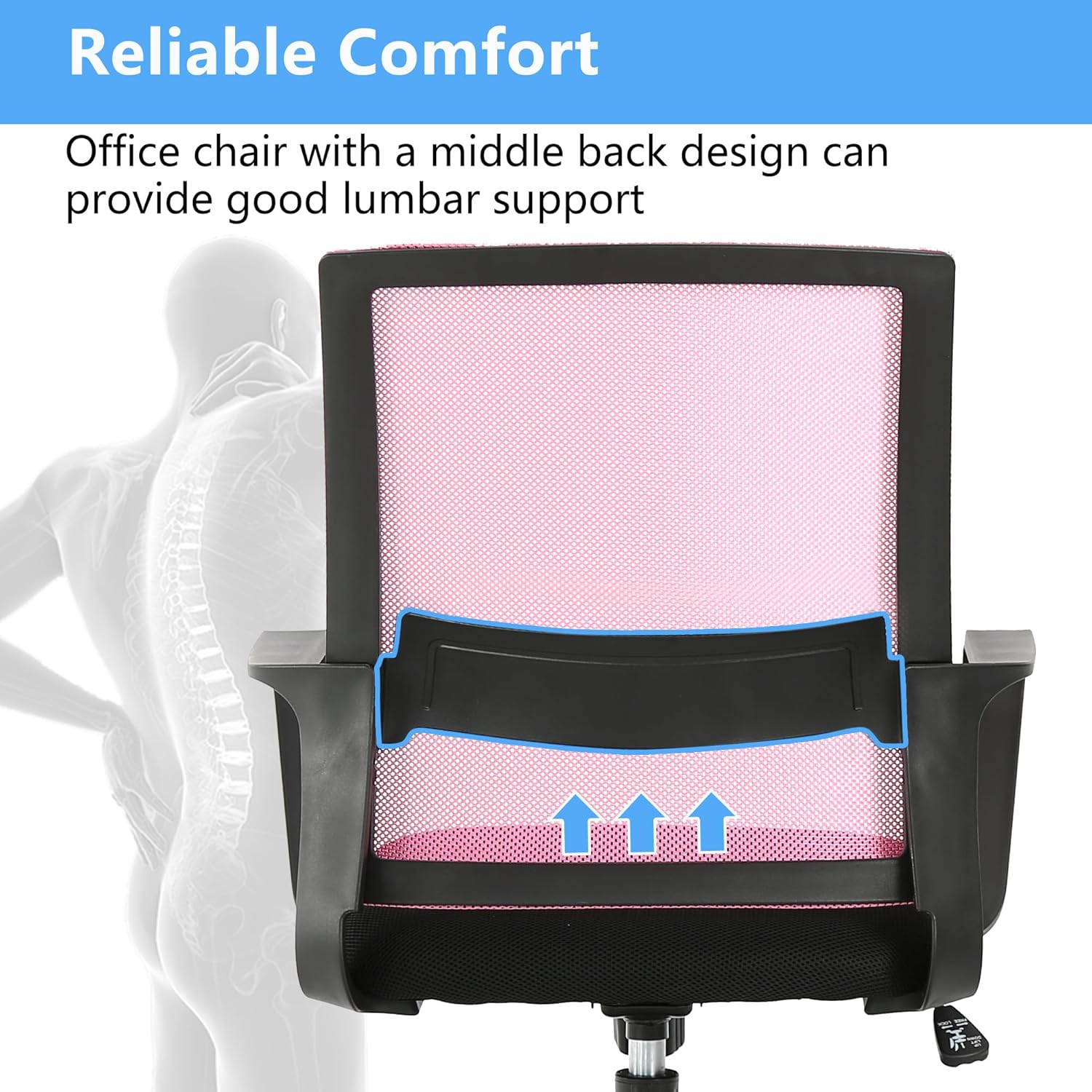 PayLessHere Silla de oficina para computadora, silla ergonómica de malla,...