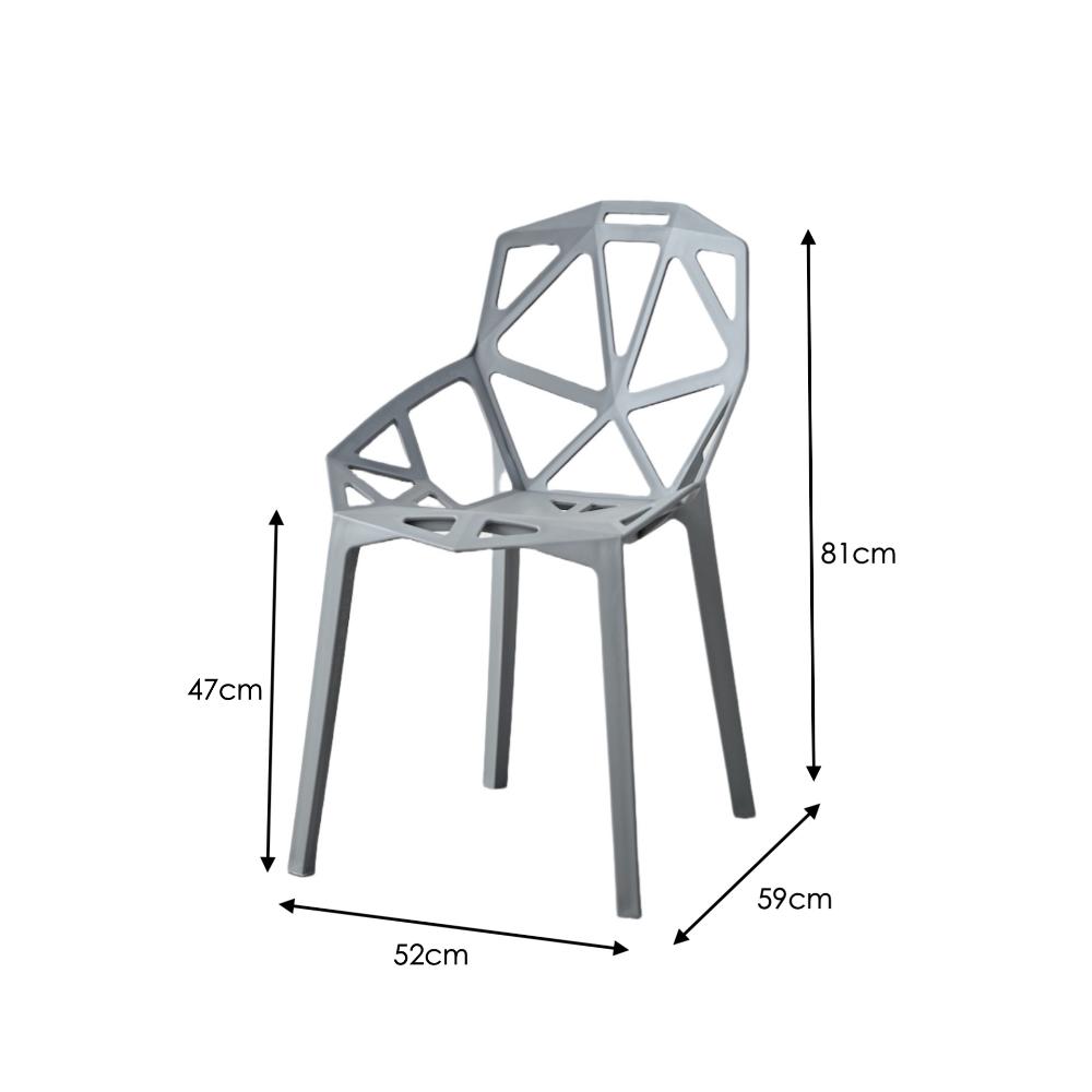 Silla Roxy, Color Gris Oscuro, Con espaldar y diseño Moderno X2