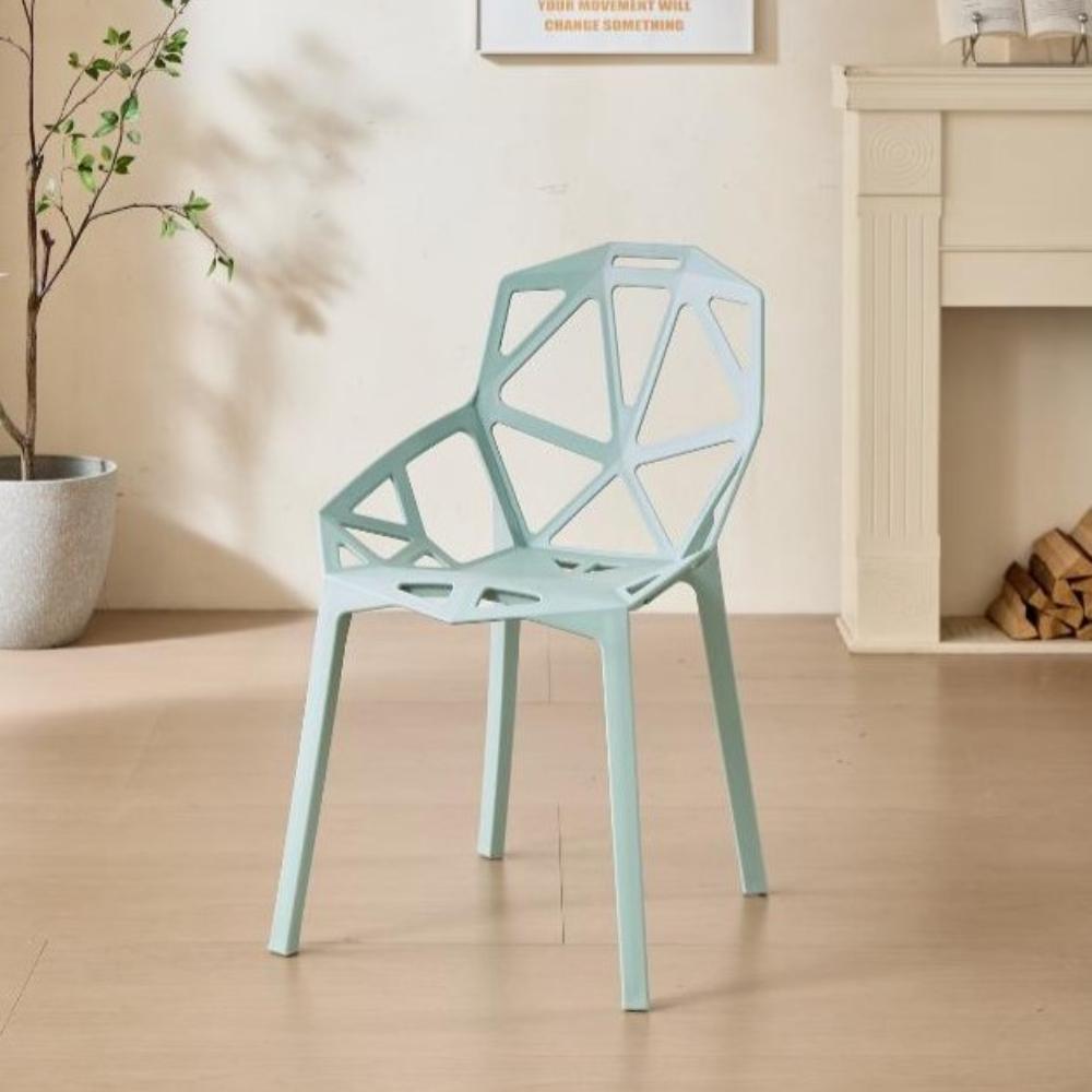 Silla Roxy, Color Azul Claro, con Espaldar y Diseño Moderno