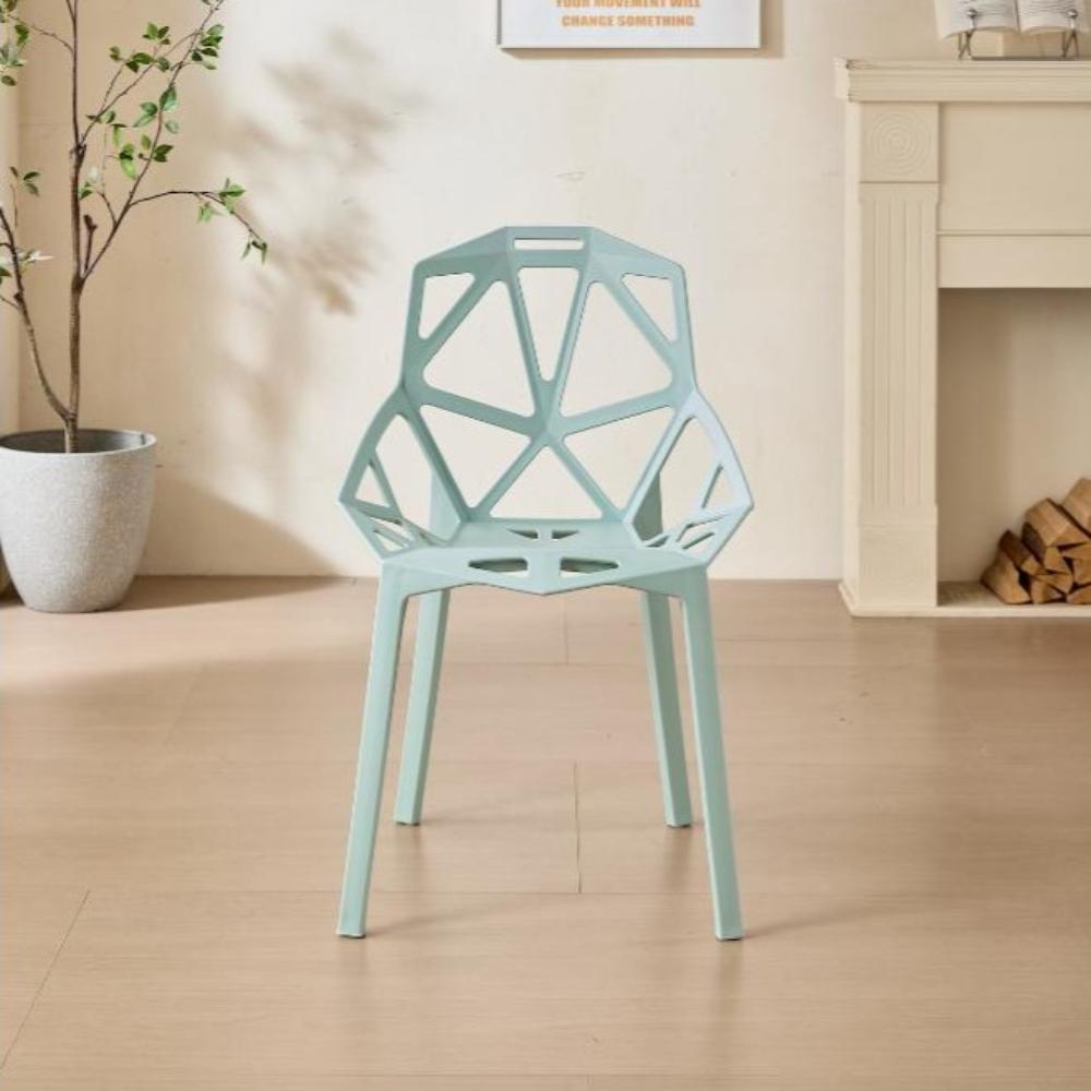 Silla Roxy, Color Azul Claro, con Espaldar y Diseño Moderno