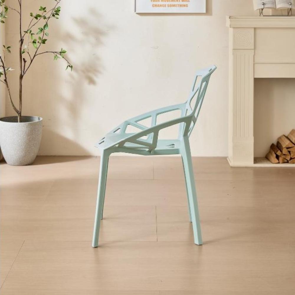 Silla Roxy, Color Azul Claro, con Espaldar y Diseño Moderno