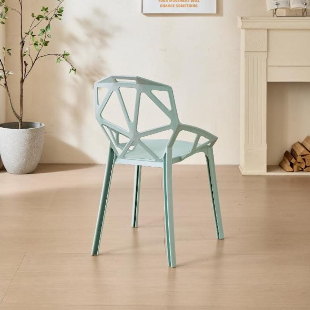 Silla Roxy, Color Azul Claro, con Espaldar y Diseño Moderno