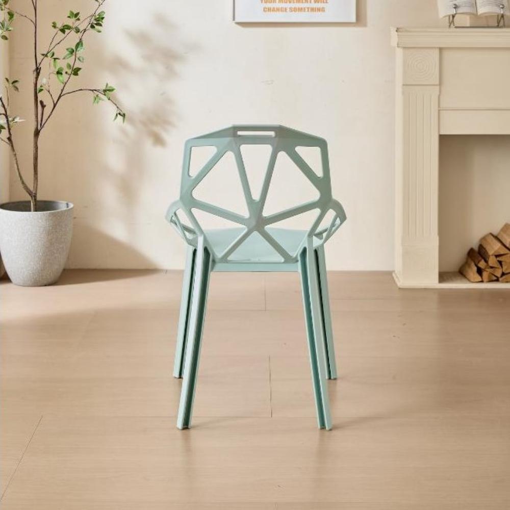Silla Roxy, Color Azul Claro, con Espaldar y Diseño Moderno