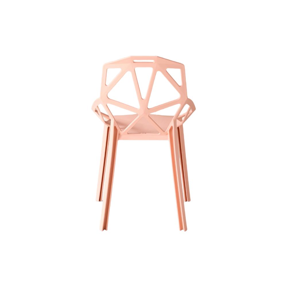 Set de 2 Sillas Roxy, Color Mandarina, con Espaldar y Diseño Moderno