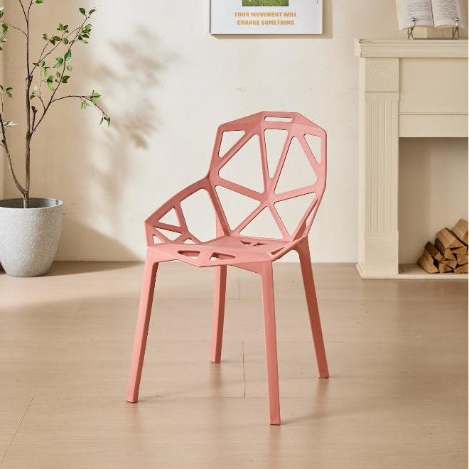 Silla Roxy, Color Salmón, con Espaldar y Diseño Moderno