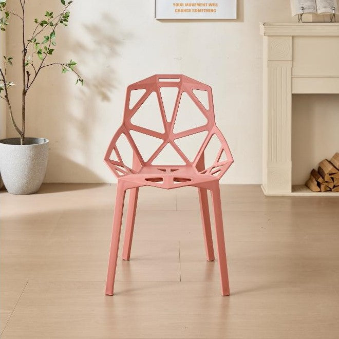 Silla Roxy, Color Salmón, con Espaldar y Diseño Moderno