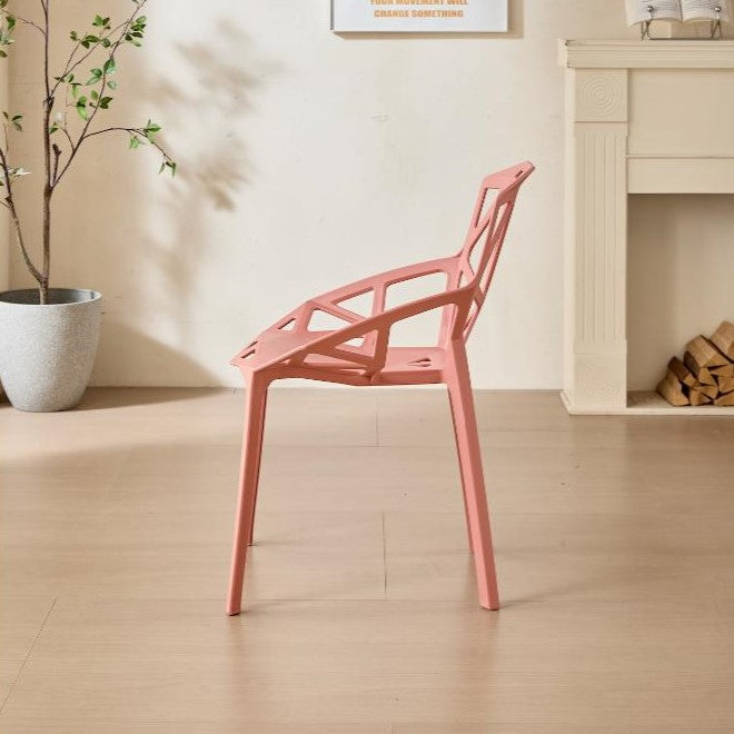 Silla Roxy, Color Salmón, con Espaldar y Diseño Moderno