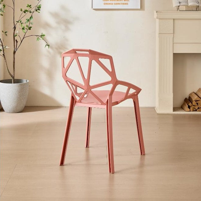 Silla Roxy, Color Salmón, con Espaldar y Diseño Moderno