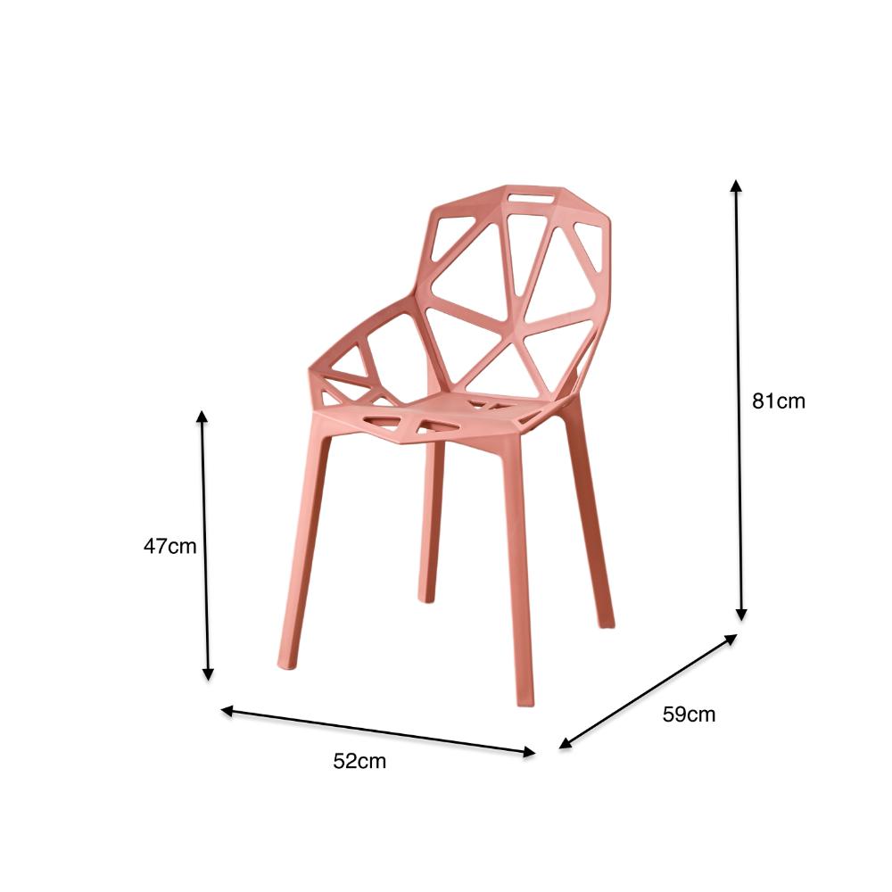 Silla Roxy, Color Salmón, con Espaldar y Diseño Moderno