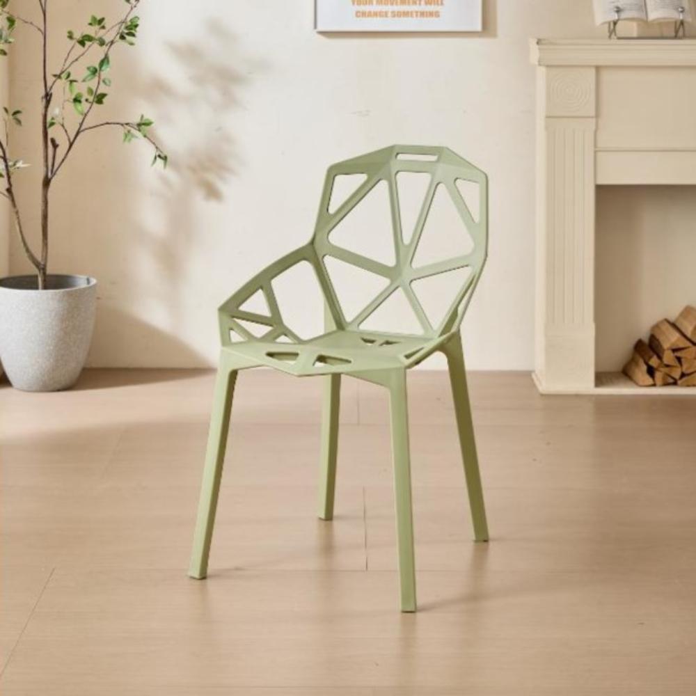 Silla Roxy, Color Verde, con Espaldar y Diseño Moderno