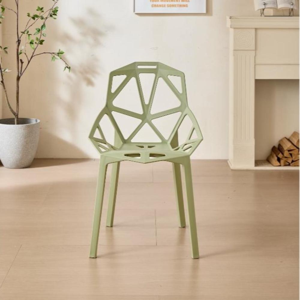 Silla Roxy, Color Verde, con Espaldar y Diseño Moderno