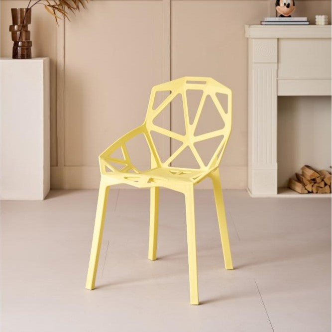 Silla Roxy, Color Amarillo, Con espaldar y diseño Moderno