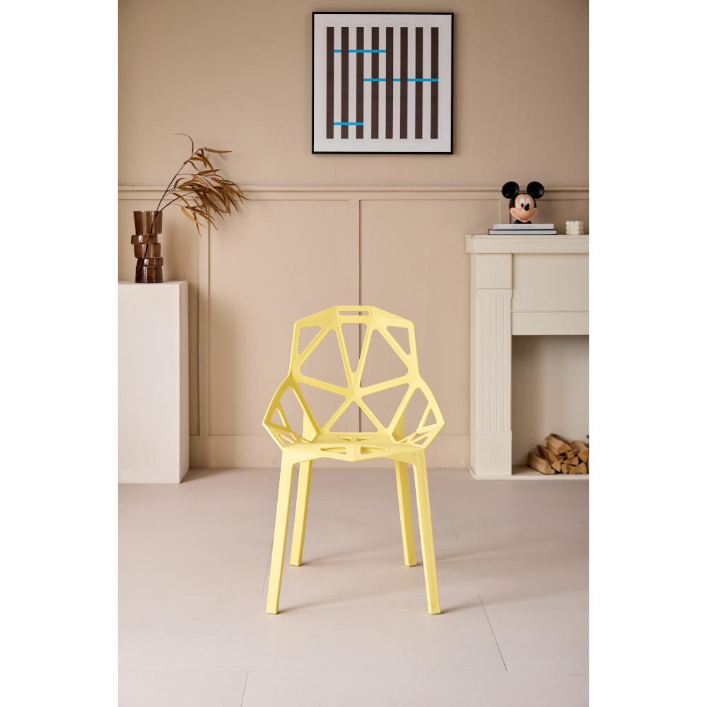 Silla Roxy, Color Amarillo, Con espaldar y diseño Moderno
