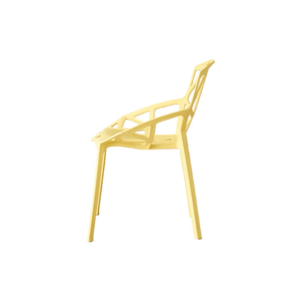 Silla Roxy, Color Amarillo, Con espaldar y diseño Moderno X2