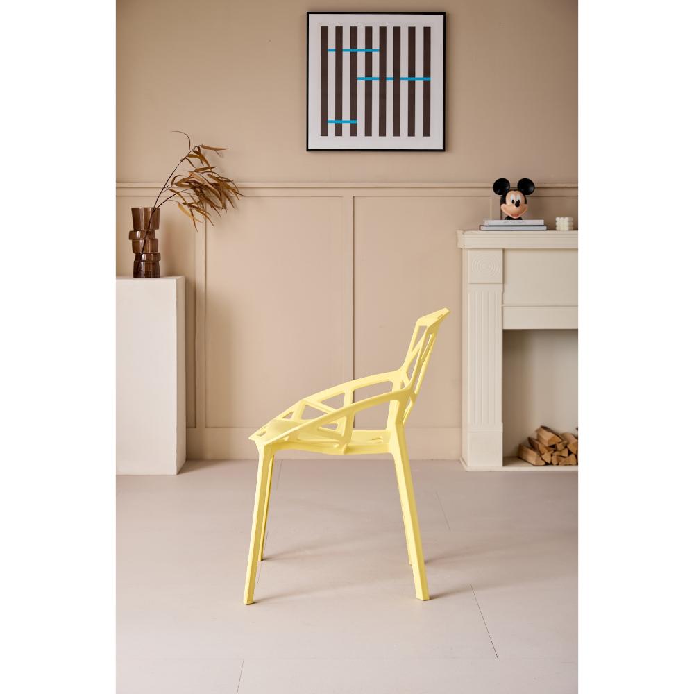Silla Roxy, Color Amarillo, Con espaldar y diseño Moderno X2
