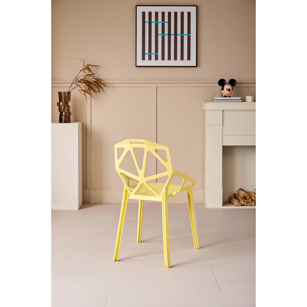 Silla Roxy, Color Amarillo, Con espaldar y diseño Moderno X2