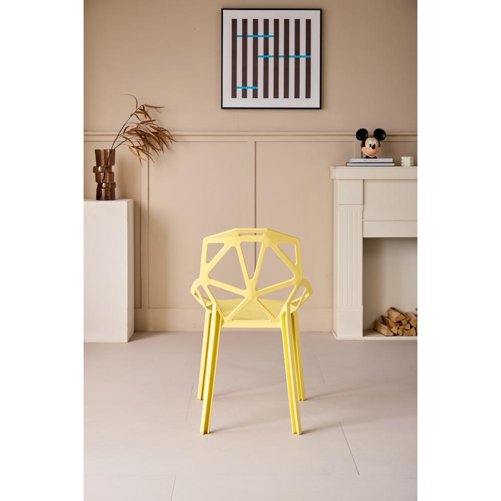 Silla Roxy, Color Amarillo, Con espaldar y diseño Moderno X2