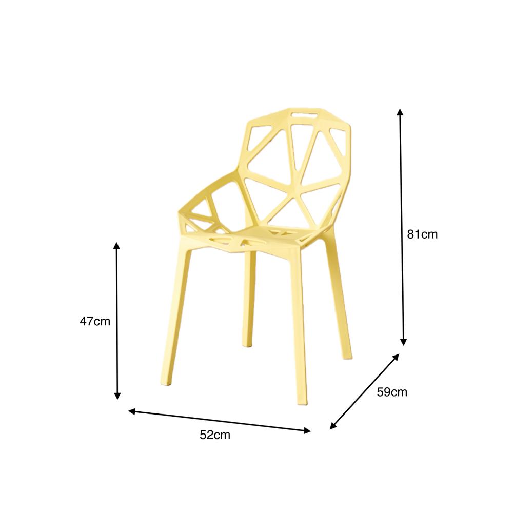 Silla Roxy, Color Amarillo, Con espaldar y diseño Moderno X2