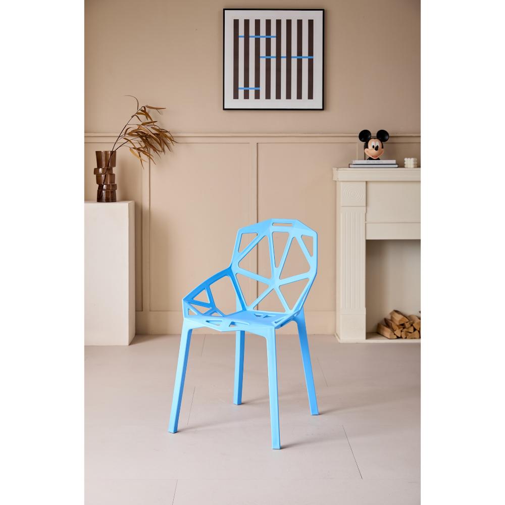 Silla Roxy, Color Azul, Con espaldar y diseño Moderno X4