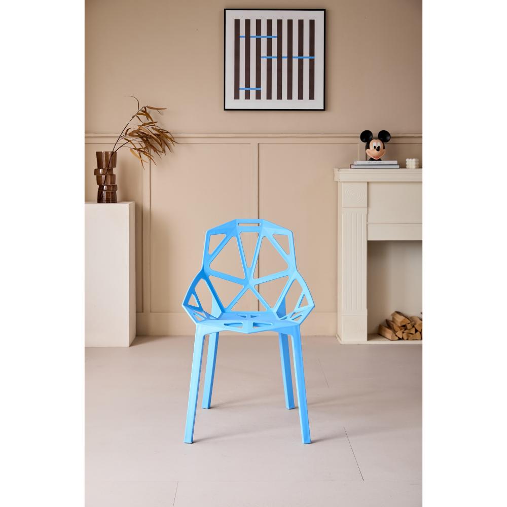 Silla Roxy, Color Azul, Con espaldar y diseño Moderno X4