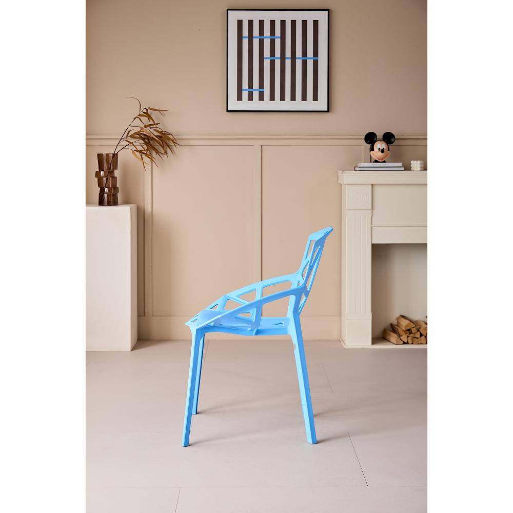 Silla Roxy, Color Azul, Con espaldar y diseño Moderno X4
