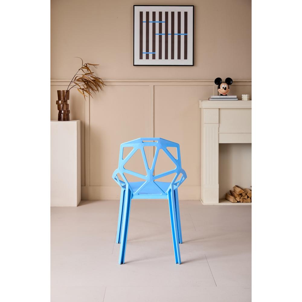Silla Roxy, Color Azul, Con espaldar y diseño Moderno X4