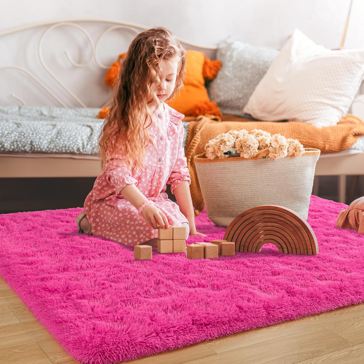 Tepook Alfombra súper suave y esponjosa para dormitorio, moderna alfombra...