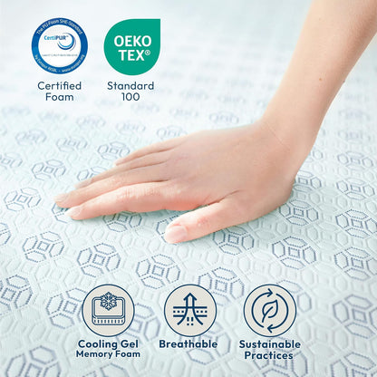 Colchón de espuma viscoelástica de gel refrescante de 8 pulgadas, certificado