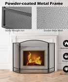 IRONMAX Pantalla para chimenea, plegable, 3 paneles, decorativa, para chimenea...